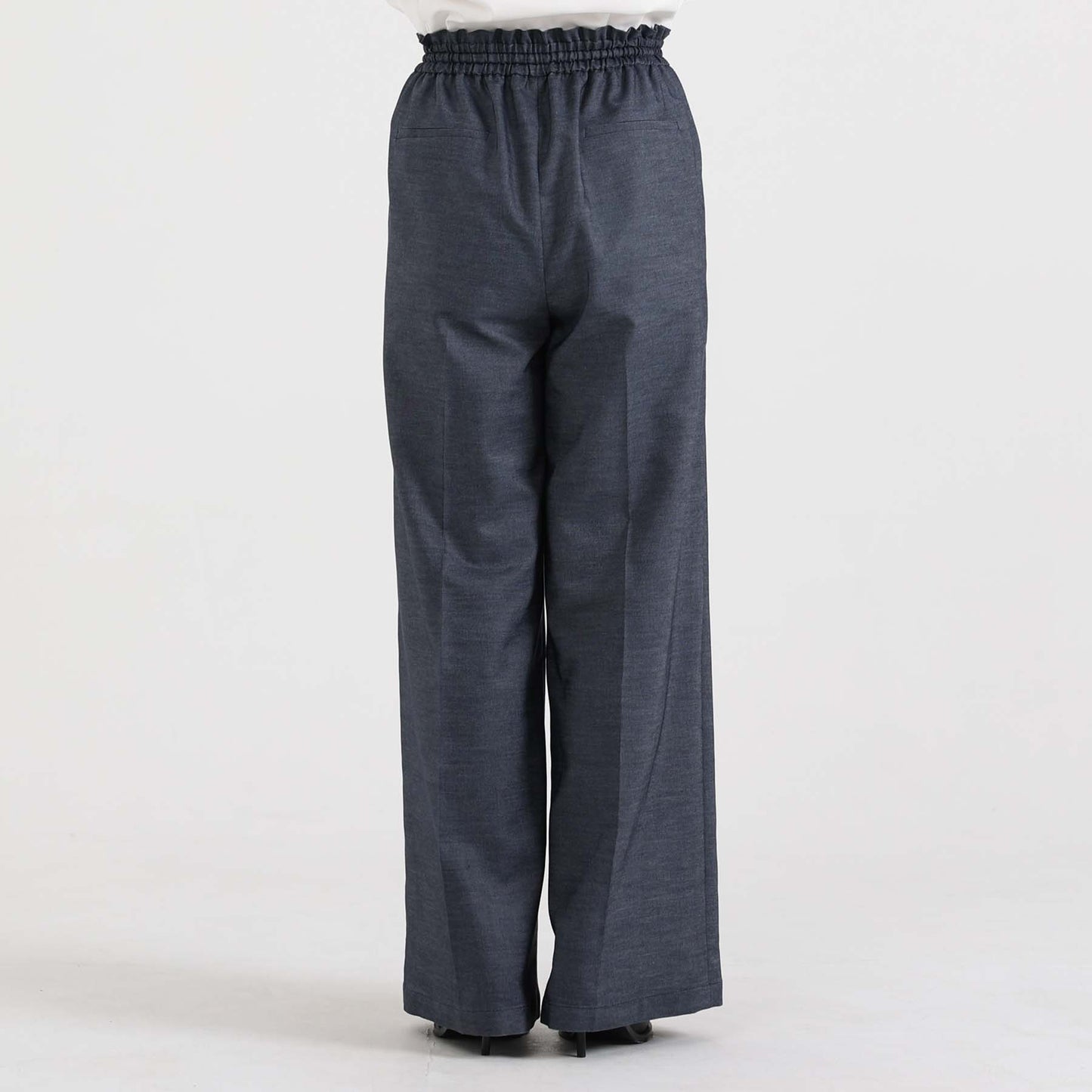 F-PT-10「Function light denim」Easy wide pants【NAVY】
