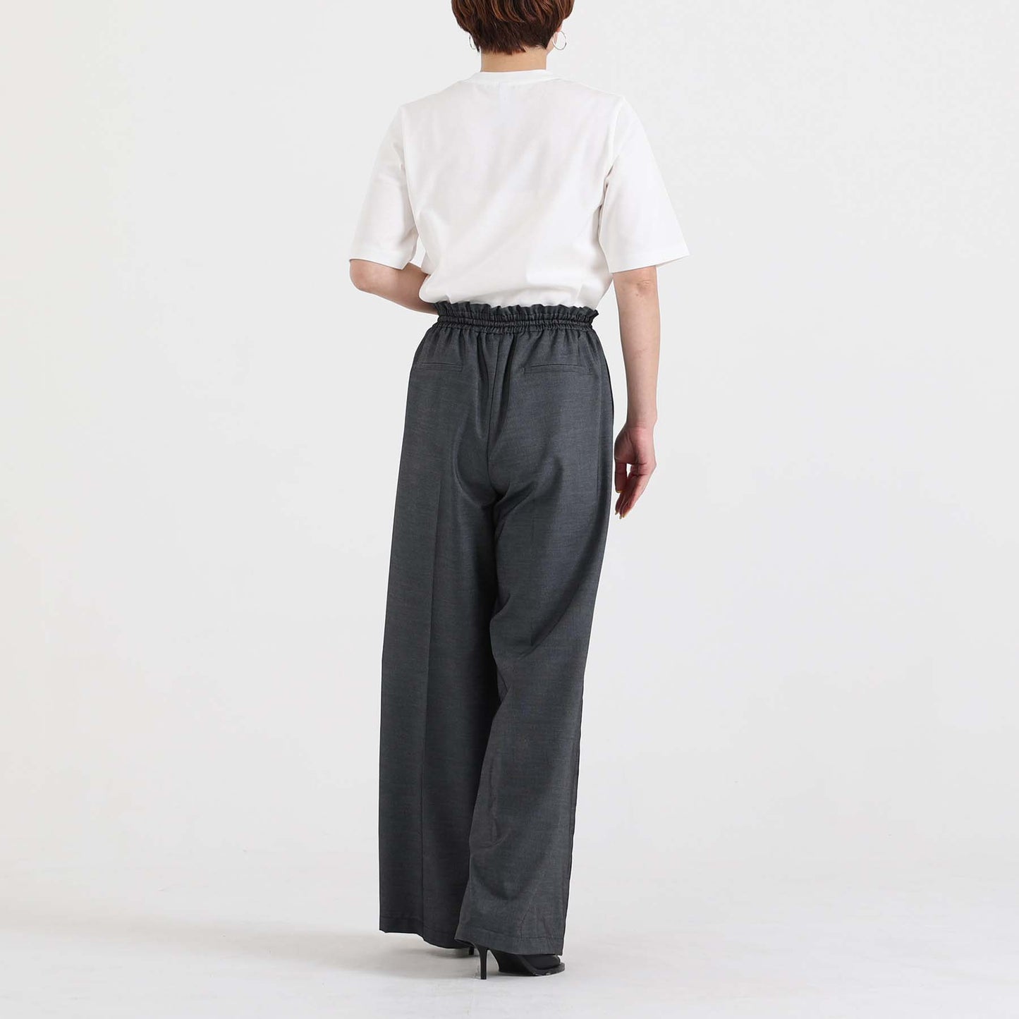 F-PT-10「Function light denim」Easy wide pants【BLACK】