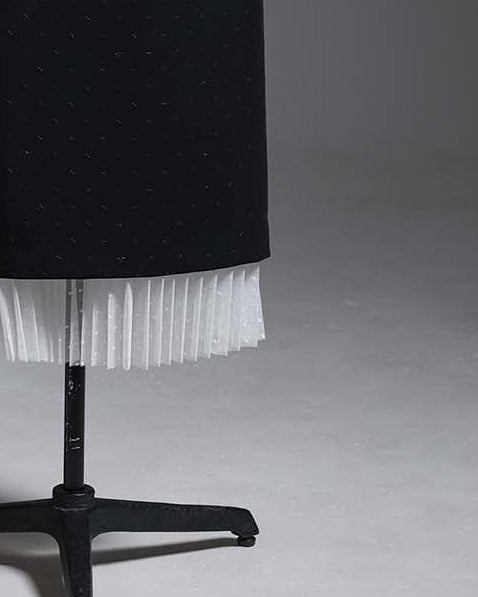 2026AW【9月下旬お届け予定】 F-SK-16「Technical knit&dot tulle」Layered Pleated Skirt【全2色】