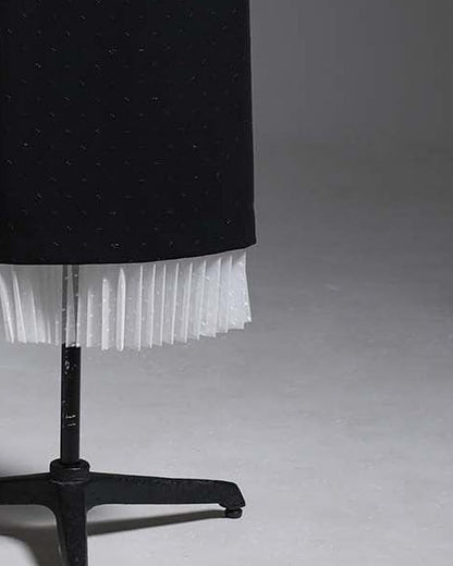 2026AW【9月下旬お届け予定】 F-SK-16「Technical knit&dot tulle」Layered Pleated Skirt【全2色】