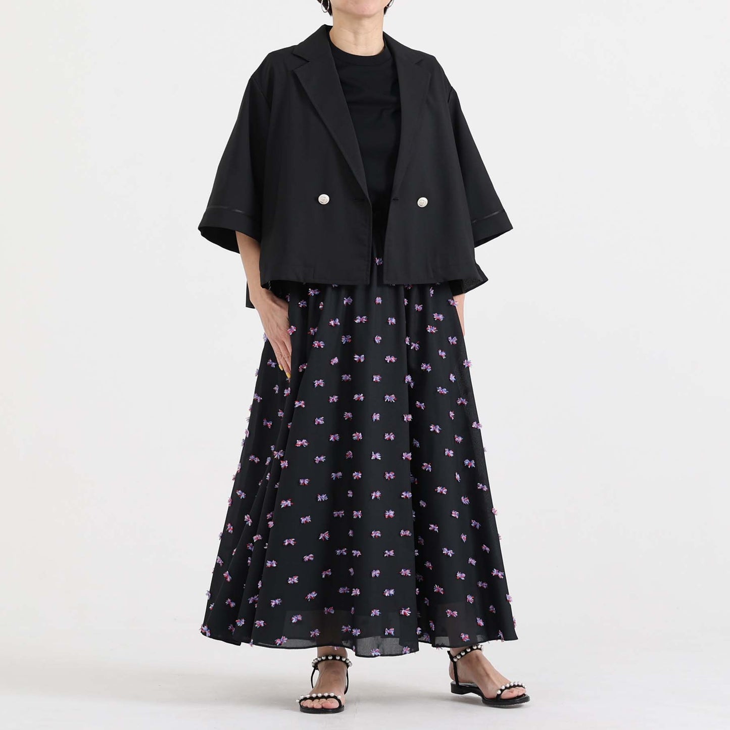 C-BL-83 Robin flower blouse WHITE