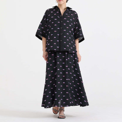 C-BL-83 Robin flower blouse WHITE