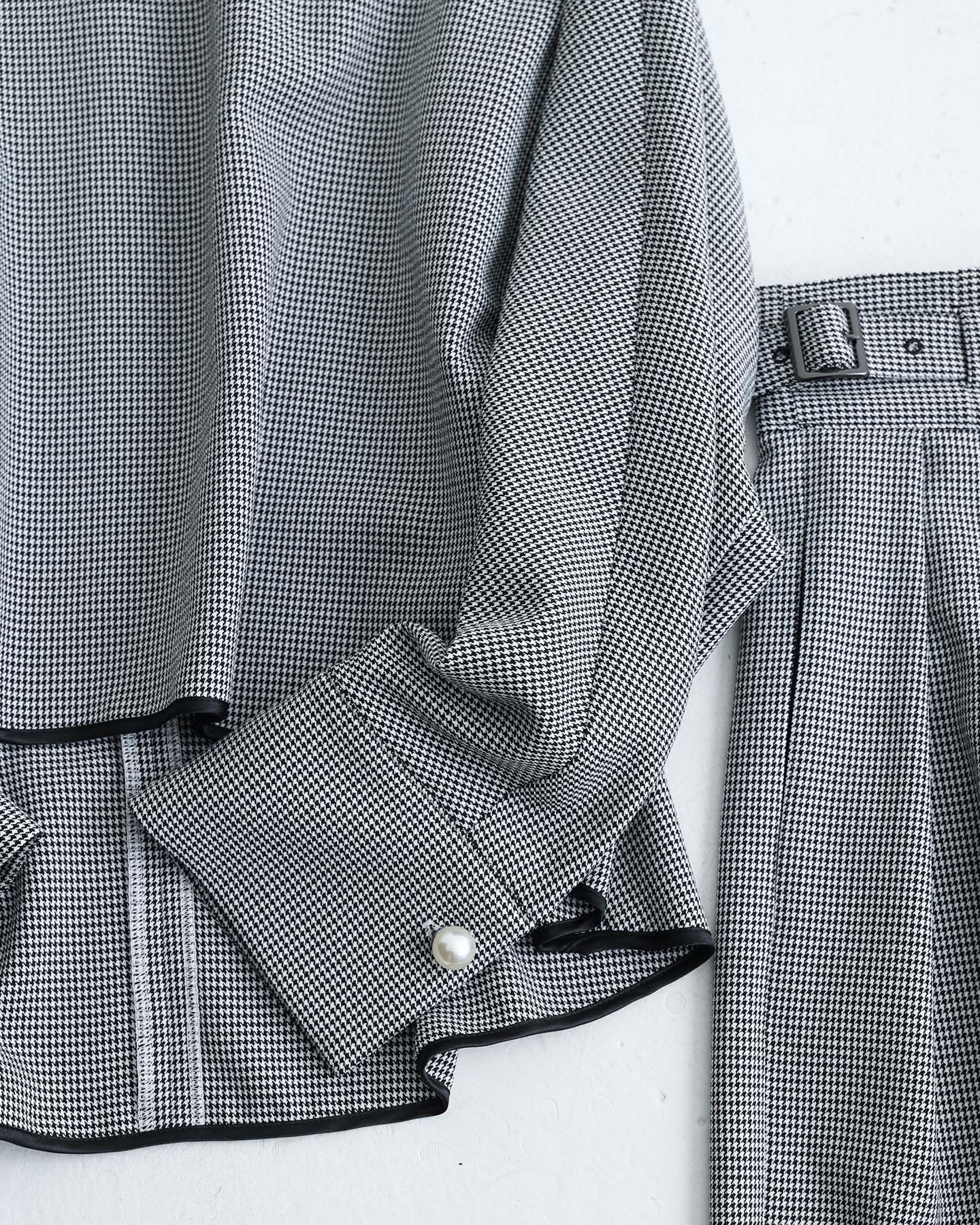 2026AW【10月下旬お届け予定】 F-BL-07H「Technical Houndstooth」Dolman sleeve blouse【全1色】