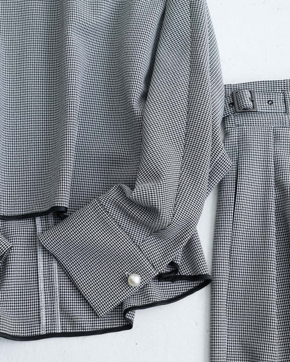 2026AW【10月下旬お届け予定】 F-BL-07H「Technical Houndstooth」Dolman sleeve blouse【全1色】