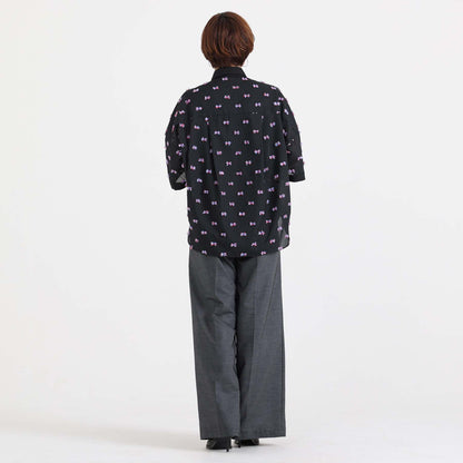 C-BL-83 Robin flower blouse WHITE