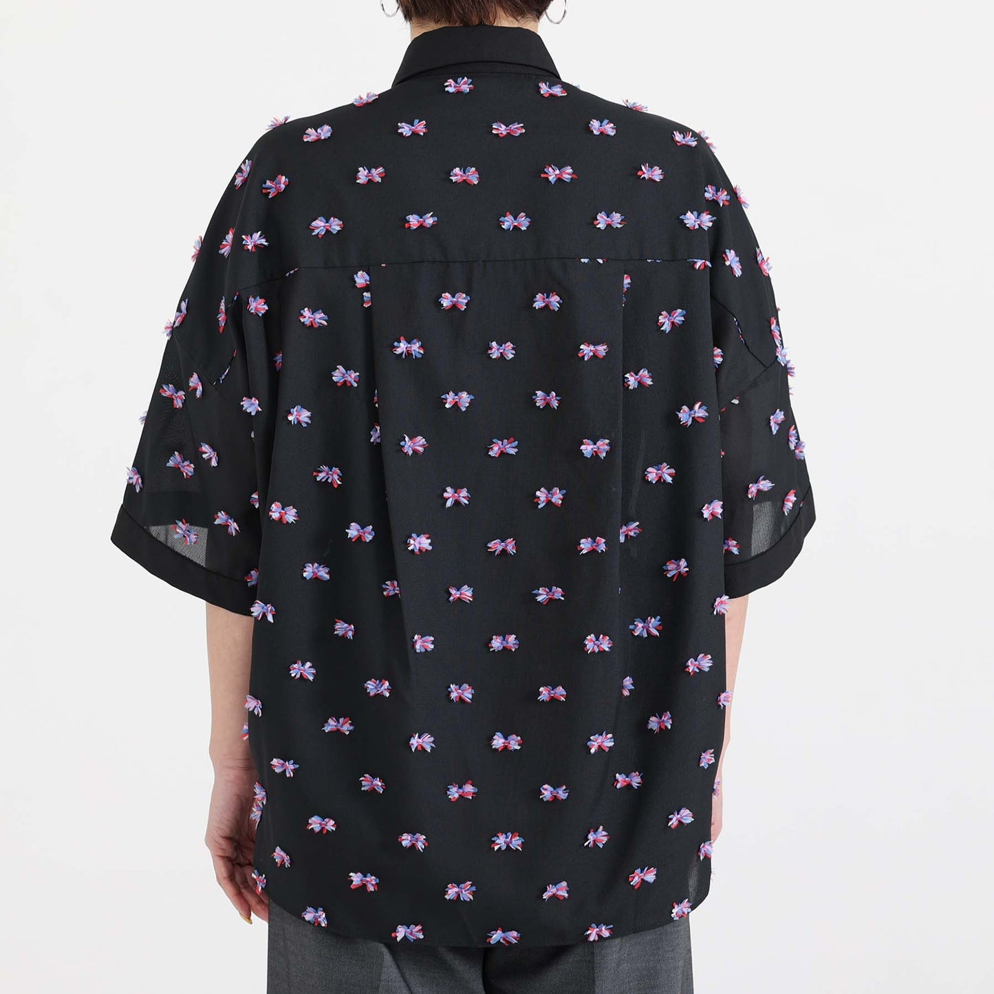 C-BL-83 Robin flower blouse WHITE