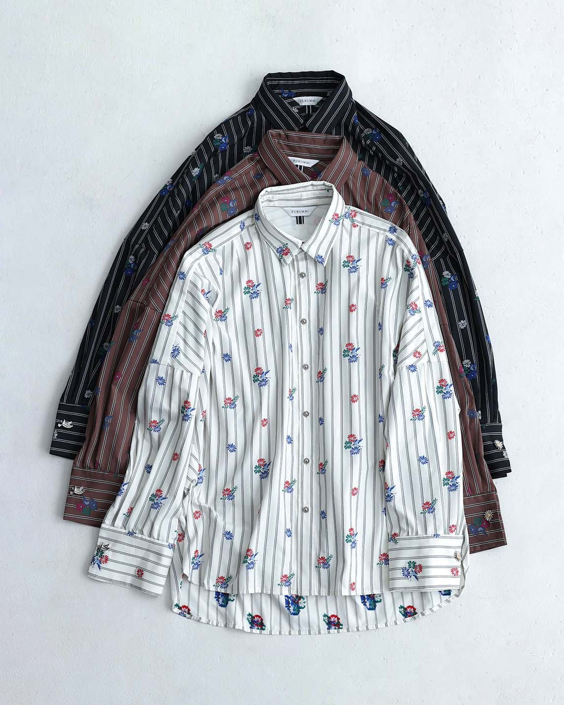 2026AW【10月下旬お届け予定】 F-SH-05「Robin stripe」Cuff links shirt【全3色】