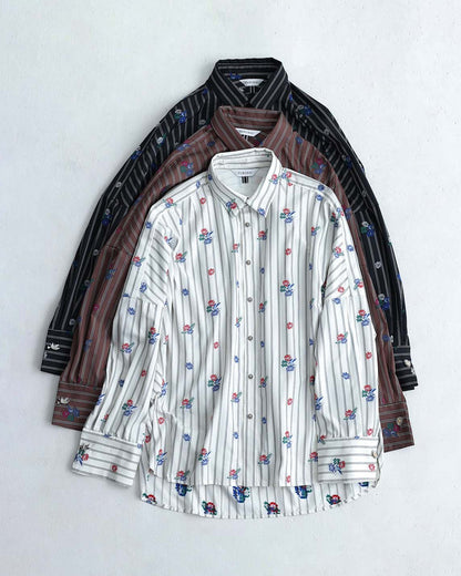 2026AW【10月下旬お届け予定】 F-SH-05「Robin stripe」Cuff links shirt【全3色】