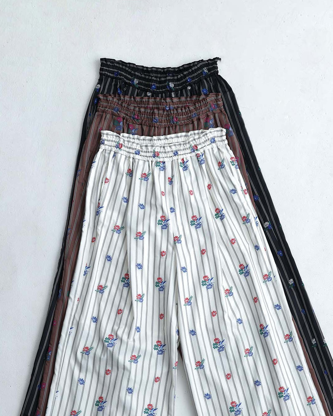 2026AW【10月下旬お届け予定】 F-PT-13「Robin stripe」Easy wide pants【全3色】