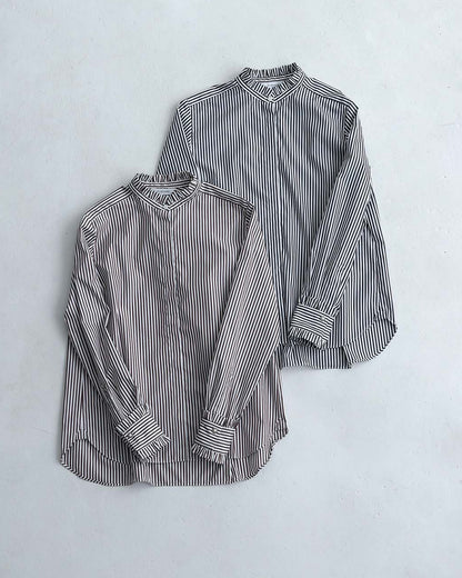 2026AW【9月上旬お届け予定】 F-SH-06「Stripe typewriter」Stand collar shirt【全3色】