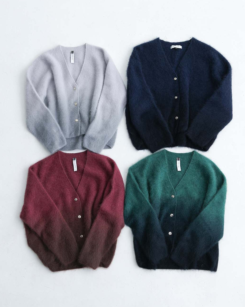 2026AW【10月下旬お届け予定】 F-KN-07「Pure Feather cashmere」V-neck cardigan【全4色】