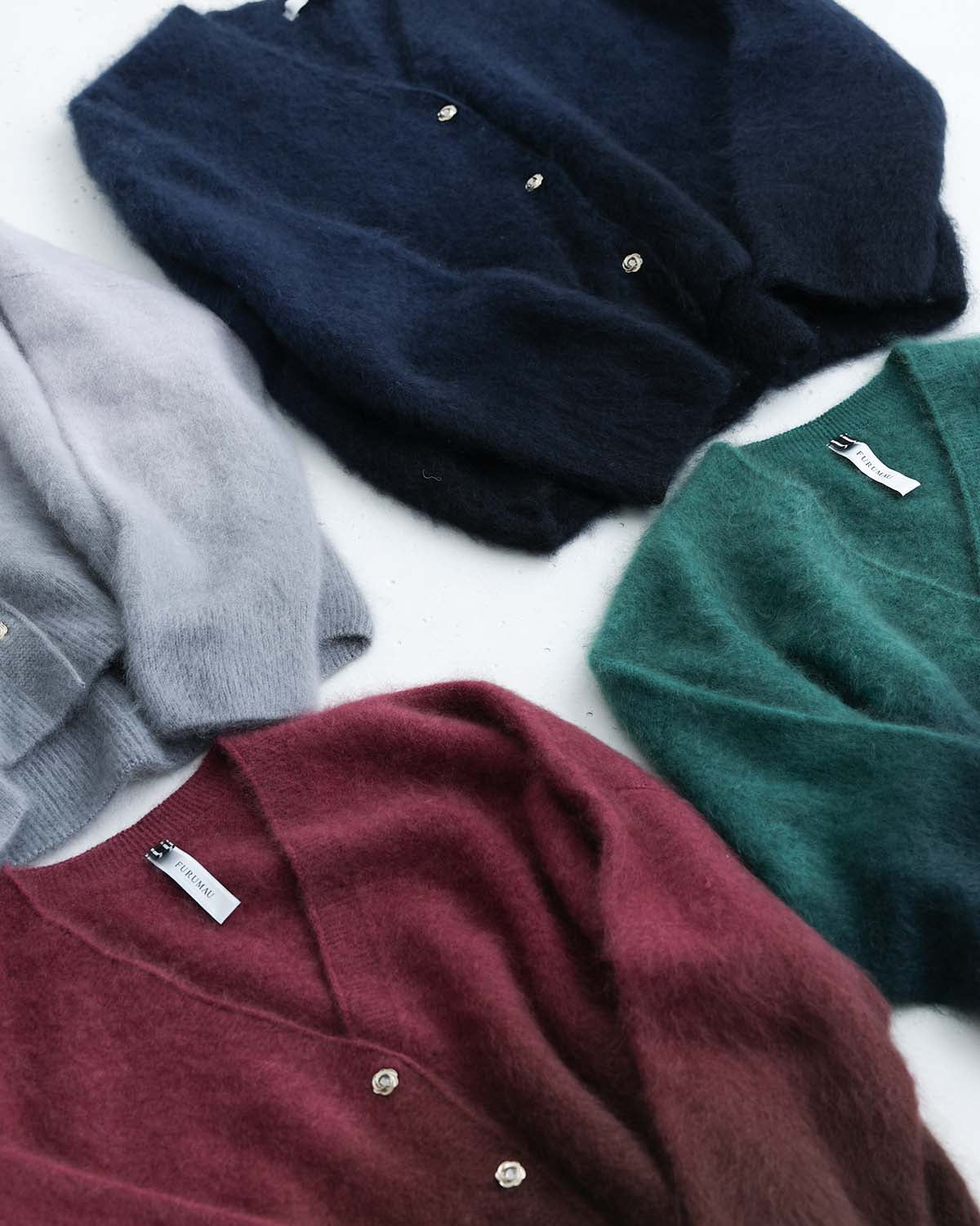 2026AW【10月下旬お届け予定】 F-KN-07「Pure Feather cashmere」V-neck cardigan【全4色】