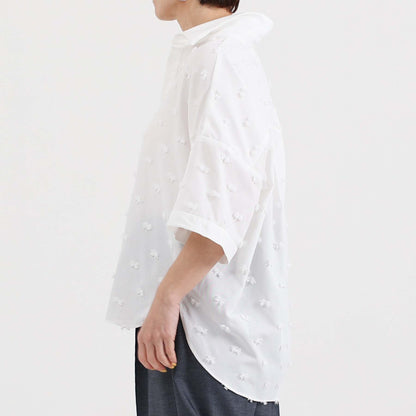 C-BL-83 Robin flower blouse WHITE