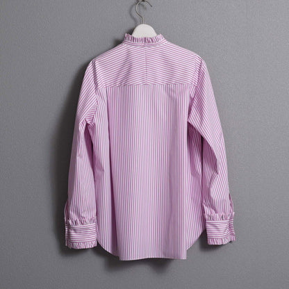 2026AW【9月上旬お届け予定】 F-SH-06「Stripe typewriter」Stand collar shirt【全3色】