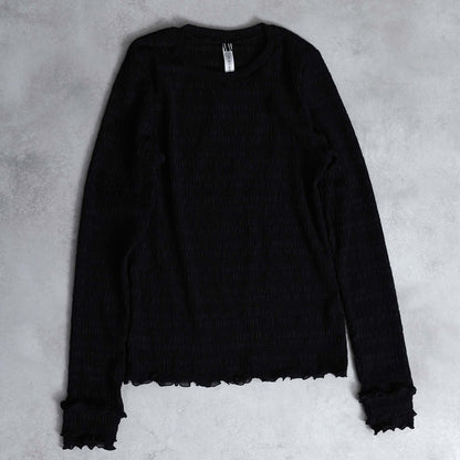 2026AW【9月下旬お届け予定】 F-CS-12「Shirring knit」Crew-neck tops【全4色】