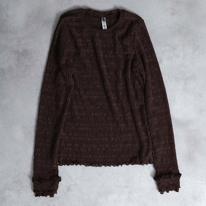 2026AW【9月下旬お届け予定】 F-CS-12「Shirring knit」Crew-neck tops【全4色】