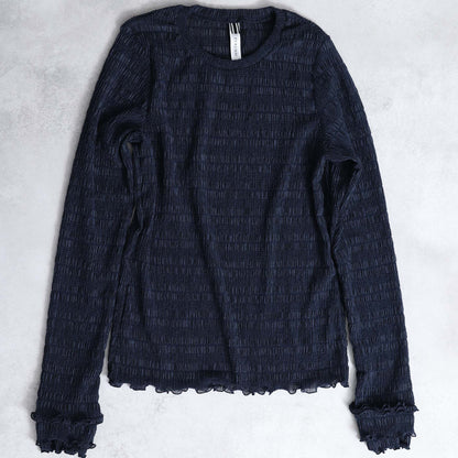 2026AW【9月下旬お届け予定】 F-CS-12「Shirring knit」Crew-neck tops【全4色】