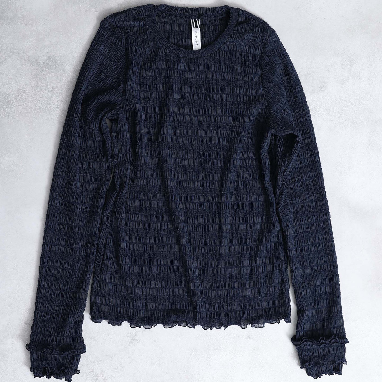 2026AW【9月下旬お届け予定】 F-CS-12「Shirring knit」Crew-neck tops【全4色】