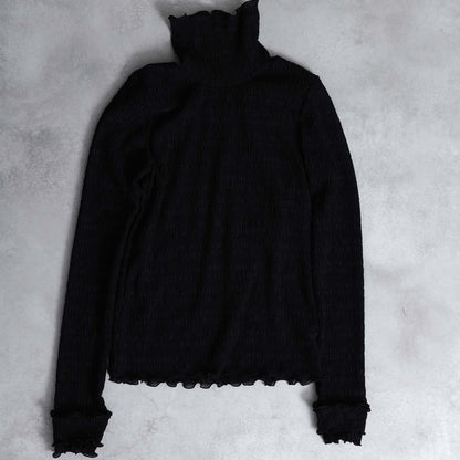2026AW【9月下旬お届け予定】 F-CS-11「Shirring knit」Turtle-neck tops【全4色】