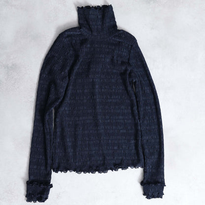 2026AW【9月下旬お届け予定】 F-CS-11「Shirring knit」Turtle-neck tops【全4色】