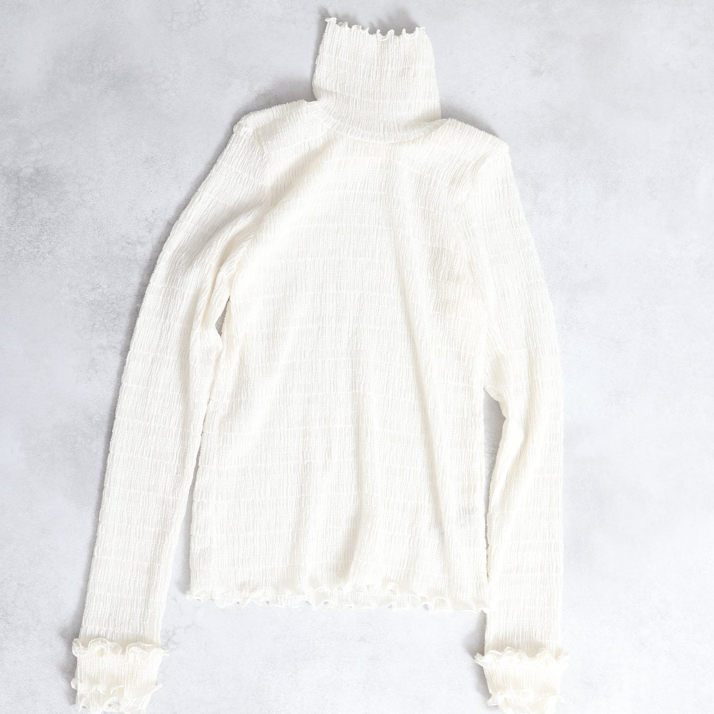 2026AW【9月下旬お届け予定】 F-CS-11「Shirring knit」Turtle-neck tops【全4色】