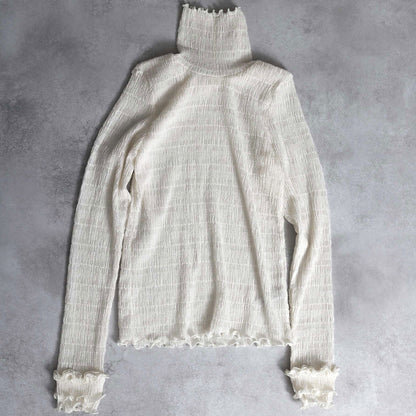 2026AW【9月下旬お届け予定】 F-CS-11「Shirring knit」Turtle-neck tops【全4色】