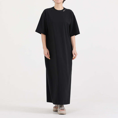 F-DR-04「Dry tricot knit」Straight dress【BROWN】