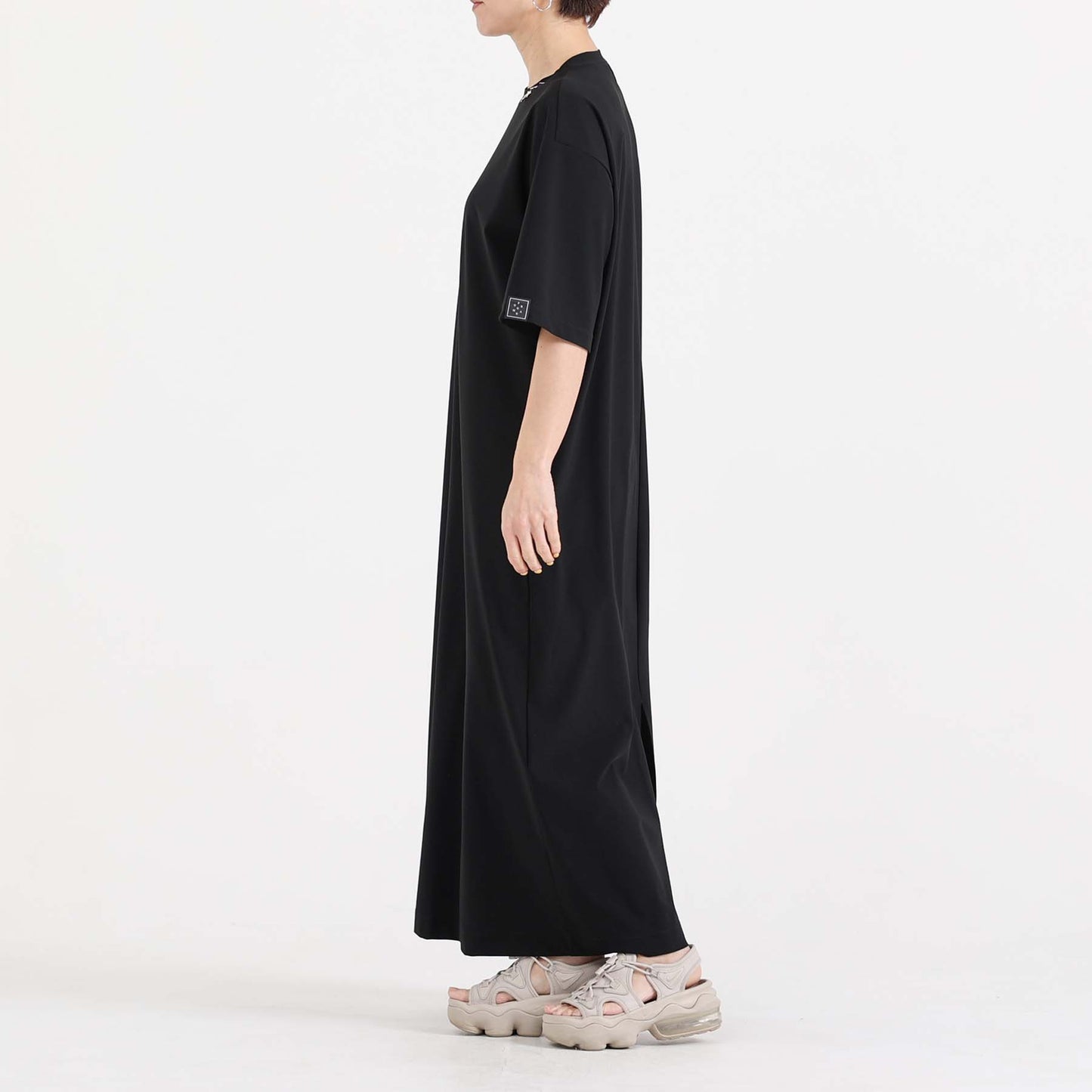 F-DR-04「Dry tricot knit」Straight dress【BLUE】