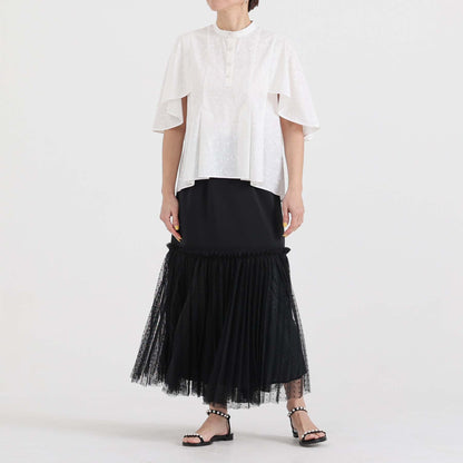 C-BL-83 Robin flower blouse WHITE