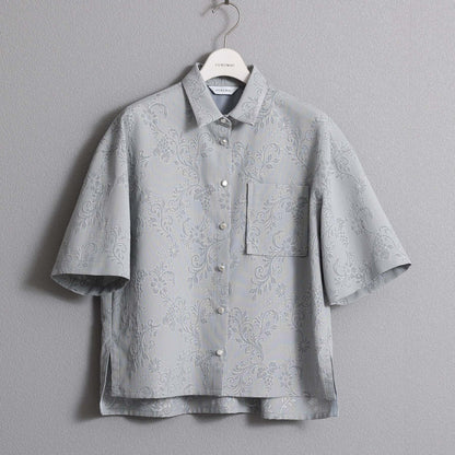 C-BL-83 Robin flower blouse WHITE