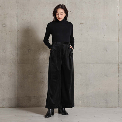 2026AW【11月中旬お届け予定】 F-PT-14「Velvet twill」Tuck wide pants【全4色】