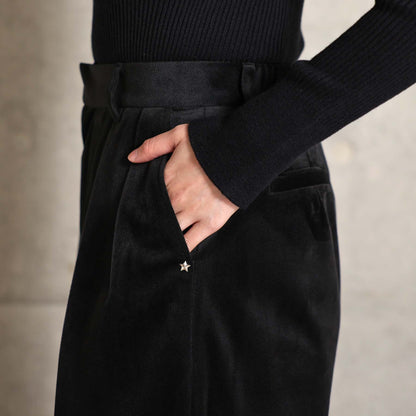 2026AW【11月中旬お届け予定】 F-PT-14「Velvet twill」Tuck wide pants【全4色】