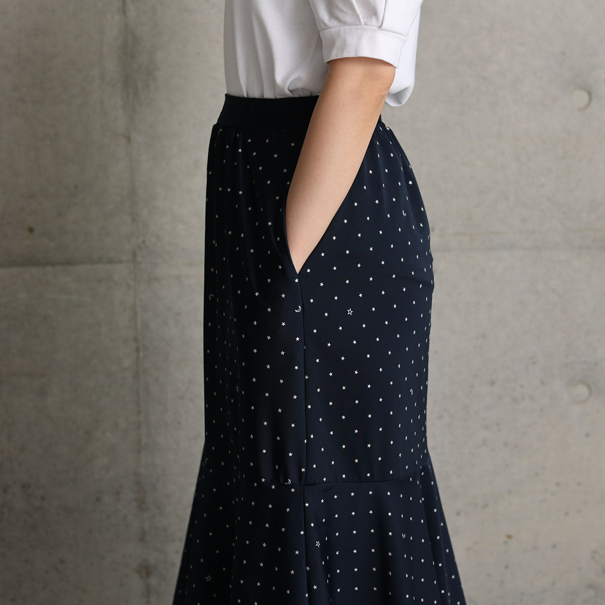 C-SK-121「Stella dot jersey」Mermaid skirt NAVY