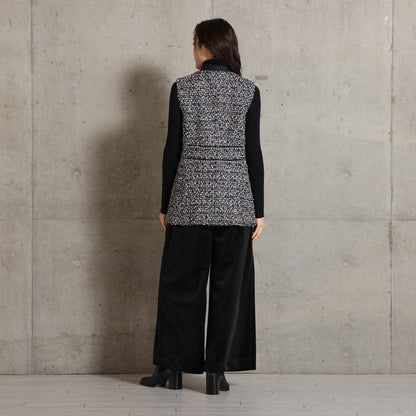 2026AW【10月下旬お届け予定】 F-VT-03「Wreath tweed/Layer check tweed」Double-breasted gilet【全2色】