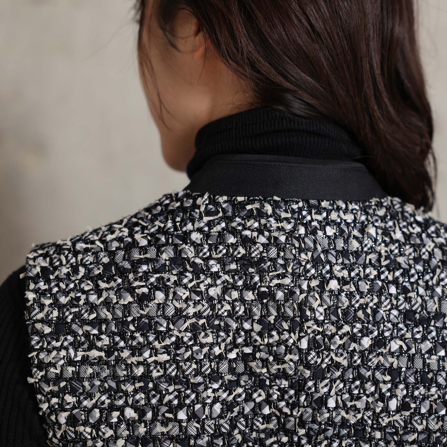 2026AW【10月下旬お届け予定】 F-VT-03「Wreath tweed/Layer check tweed」Double-breasted gilet【全2色】