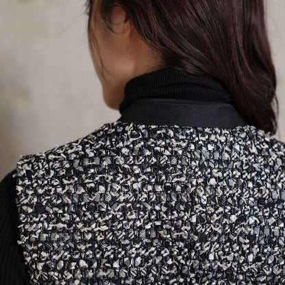 2026AW【10月下旬お届け予定】 F-VT-03「Wreath tweed/Layer check tweed」Double-breasted gilet【全2色】