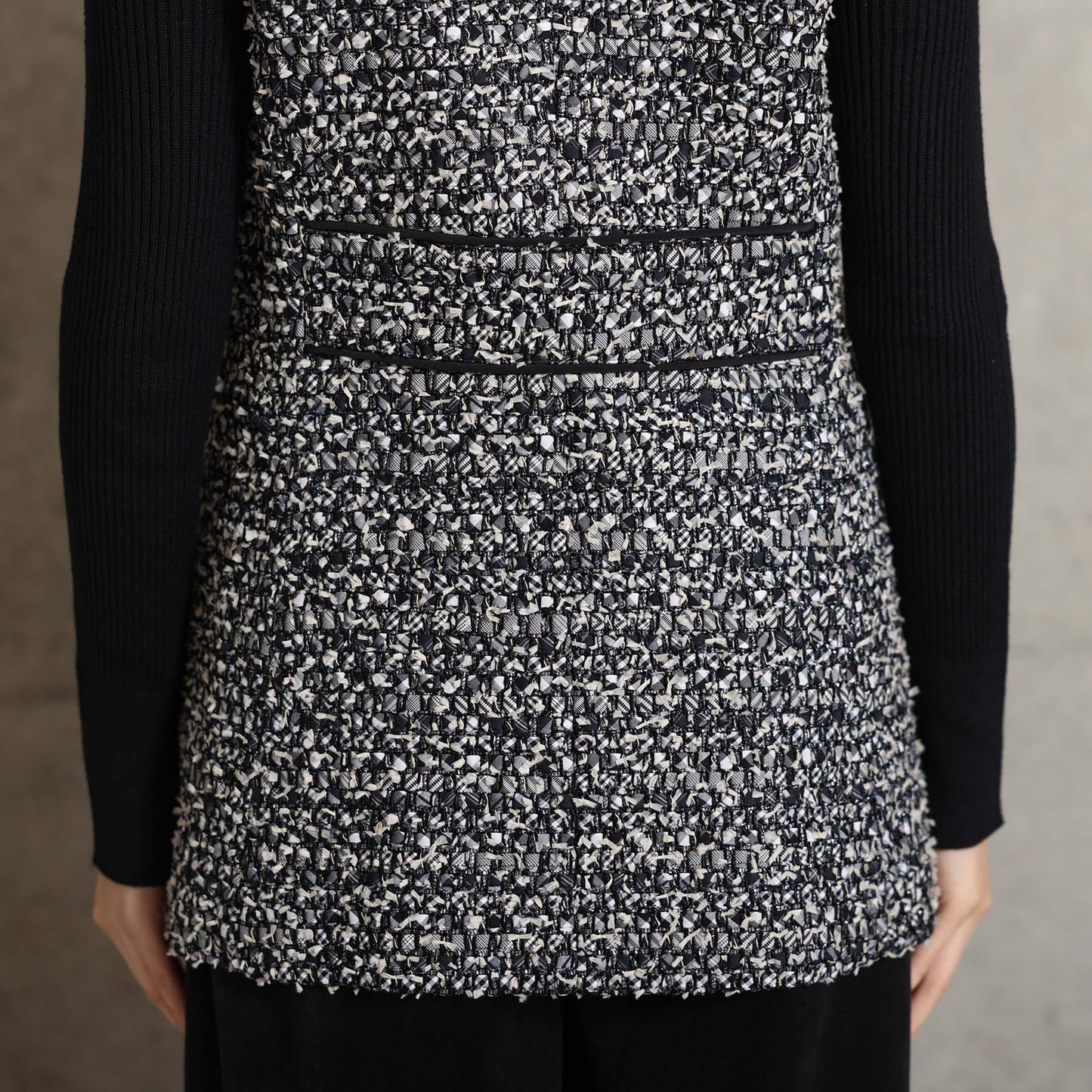 2026AW【10月下旬お届け予定】 F-VT-03「Wreath tweed/Layer check tweed」Double-breasted gilet【全2色】