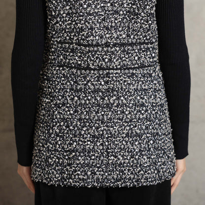 2026AW【10月下旬お届け予定】 F-VT-03「Wreath tweed/Layer check tweed」Double-breasted gilet【全2色】