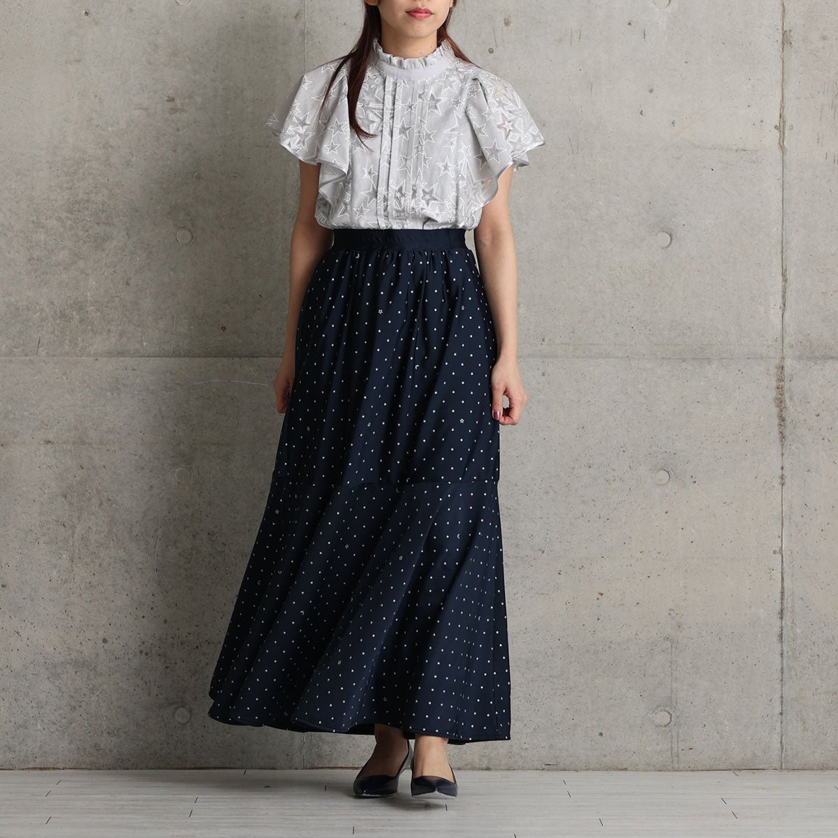 C-SK-121「Stella dot jersey」Mermaid skirt NAVY