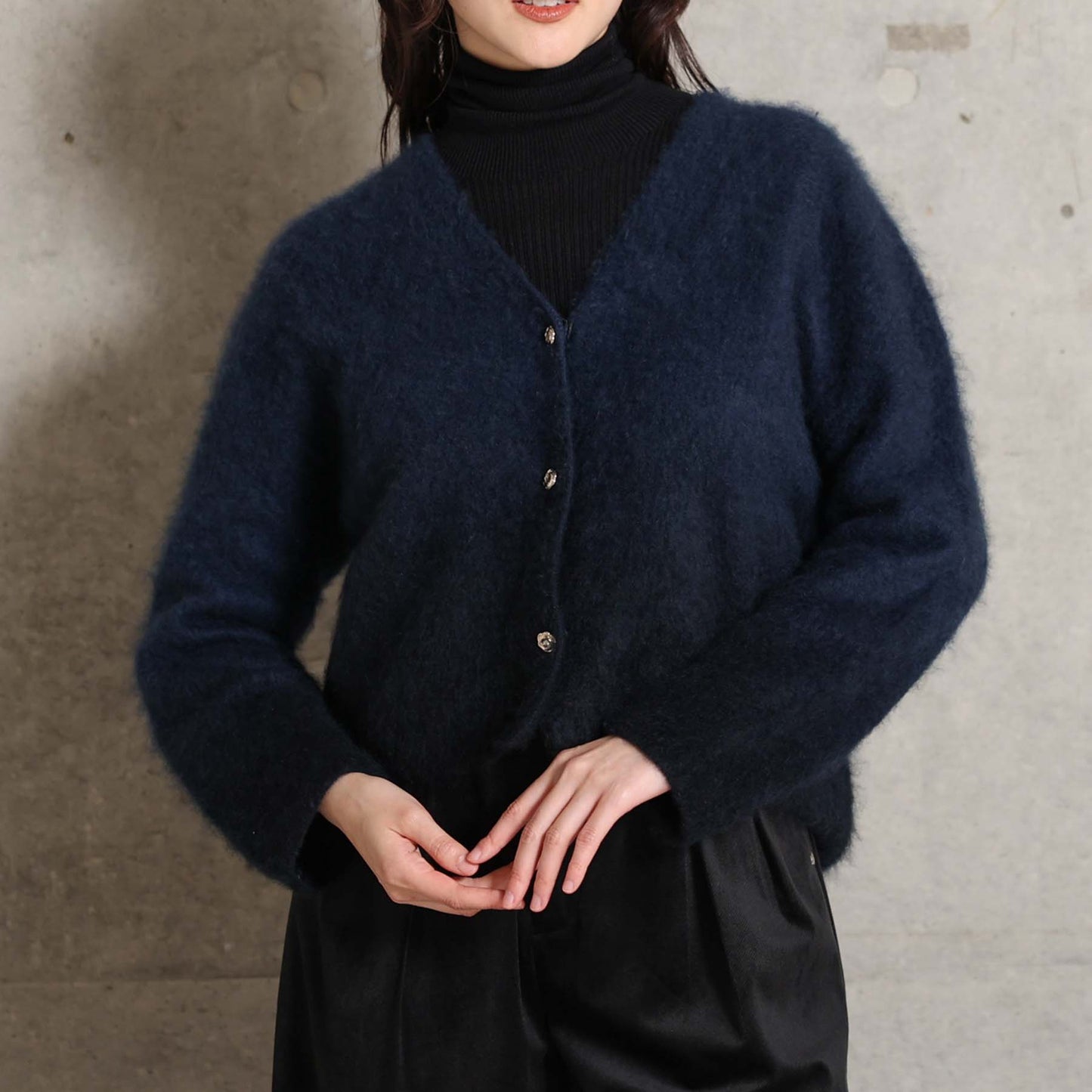 2026AW【10月下旬お届け予定】 F-KN-07「Pure Feather cashmere」V-neck cardigan【全4色】