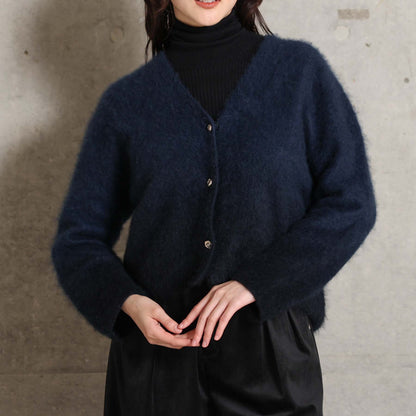 2026AW【10月下旬お届け予定】 F-KN-07「Pure Feather cashmere」V-neck cardigan【全4色】