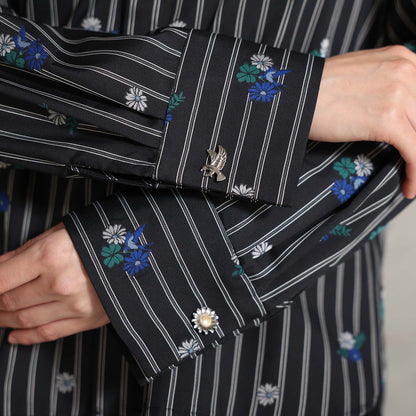 2026AW【10月下旬お届け予定】 F-SH-05「Robin stripe」Cuff links shirt【全3色】