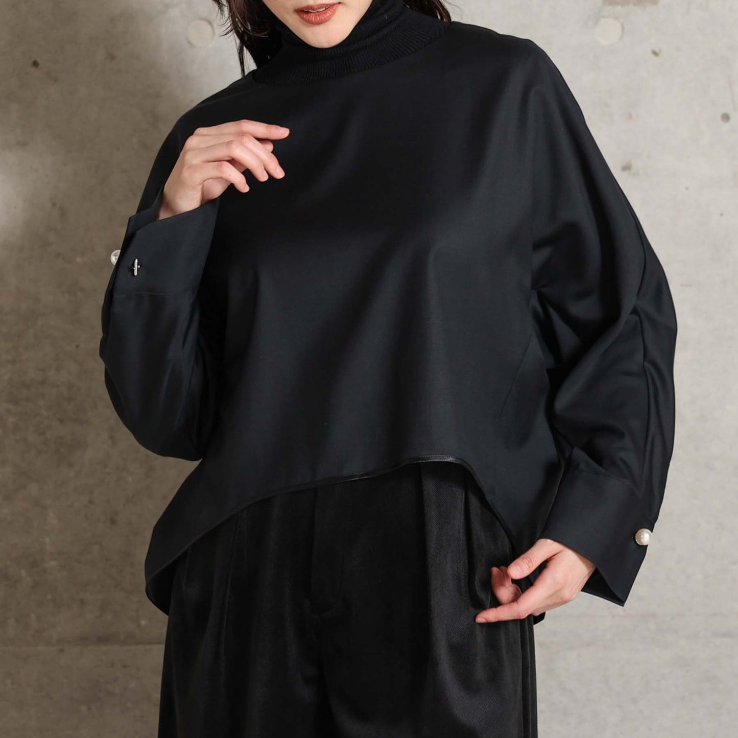 2026AW【10月下旬お届け予定】 F-BL-07「Super140’s Luxe Wool」Dolman sleeve blouse【全2色】