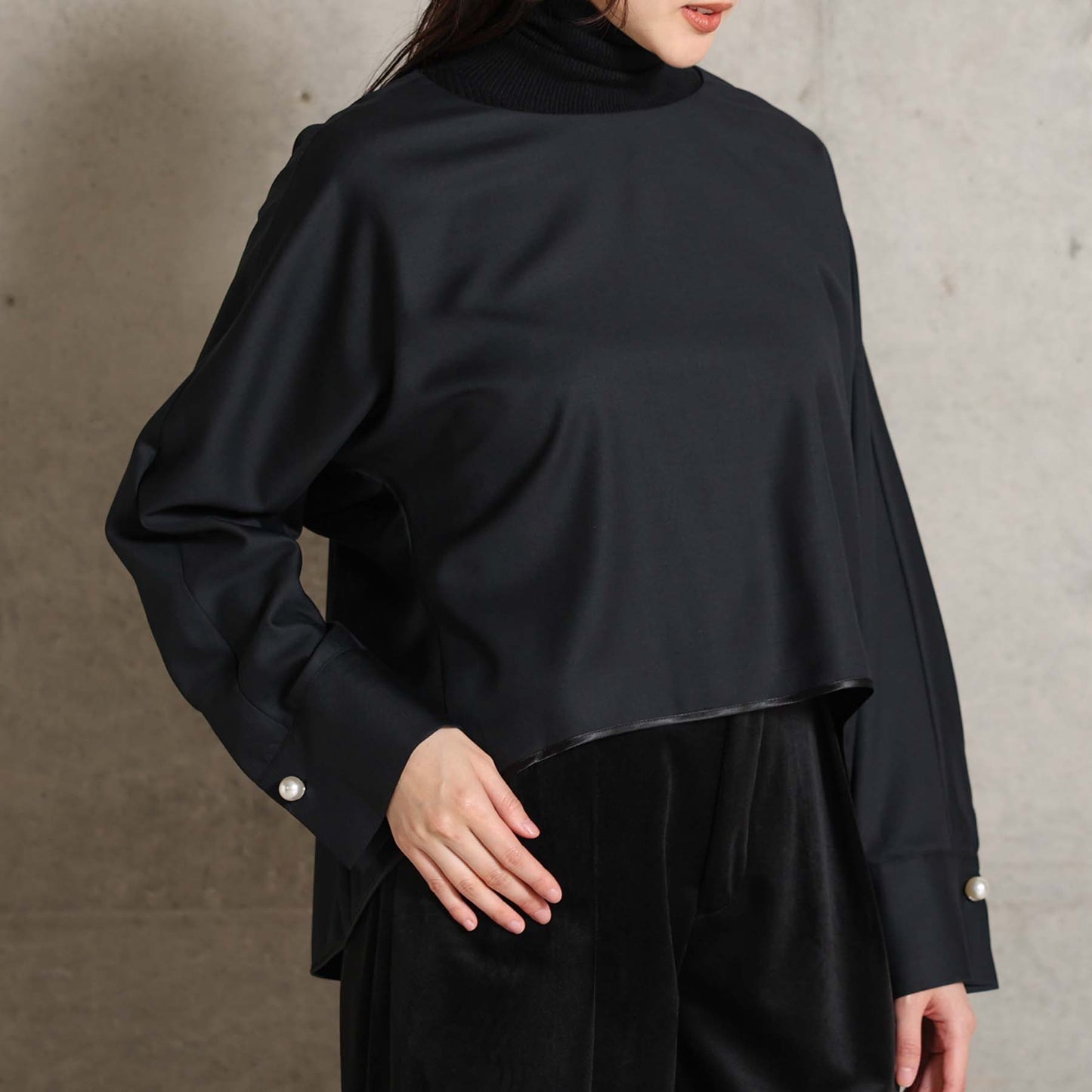 2026AW【10月下旬お届け予定】 F-BL-07「Super140’s Luxe Wool」Dolman sleeve blouse【全2色】