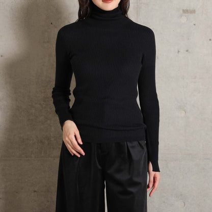 2026AW【10月下旬お届け予定】 F-KN-05「Pure Feather Silk」Rib turtle knit【全4色】