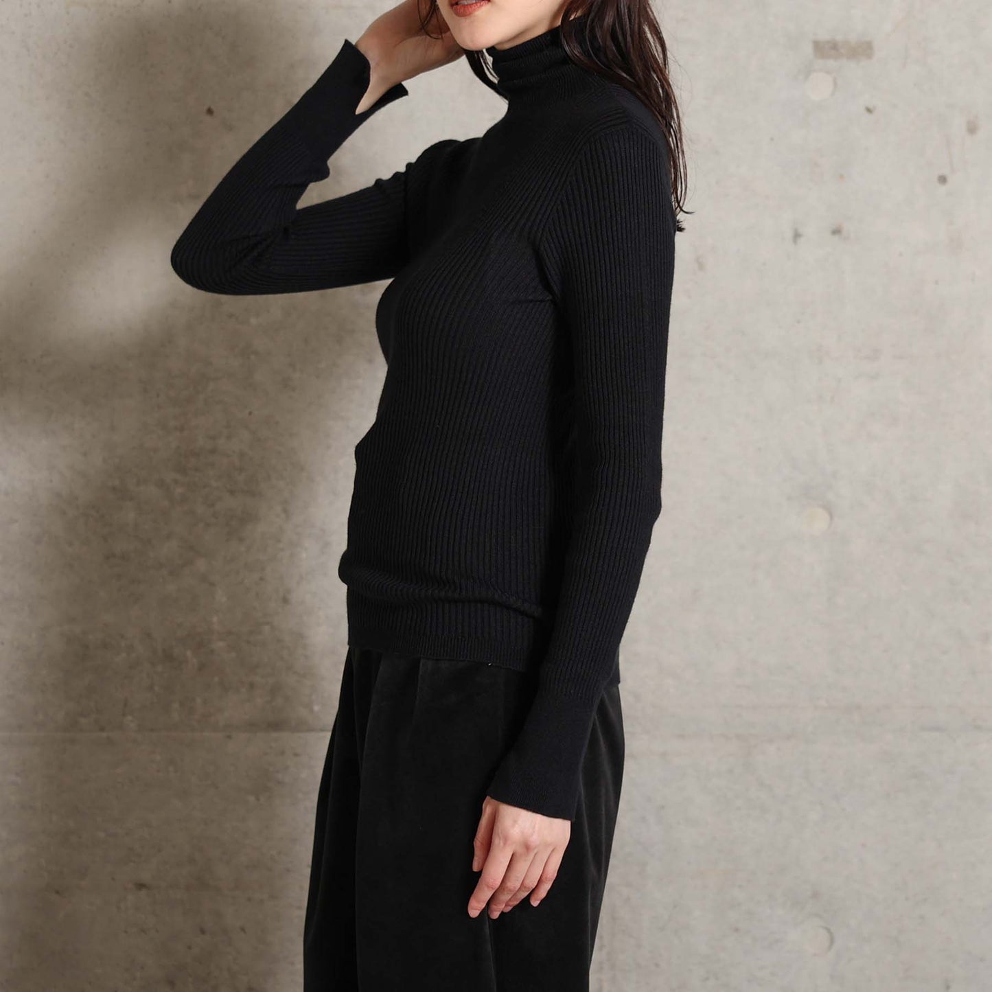 2026AW【10月下旬お届け予定】 F-KN-05「Pure Feather Silk」Rib turtle knit【全4色】