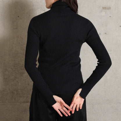 2026AW【10月下旬お届け予定】 F-KN-05「Pure Feather Silk」Rib turtle knit【全4色】