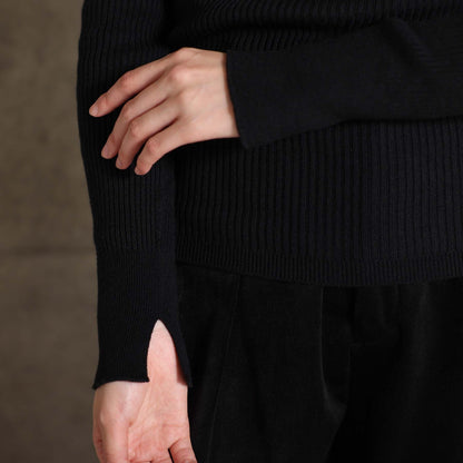 2026AW【10月下旬お届け予定】 F-KN-05「Pure Feather Silk」Rib turtle knit【全4色】