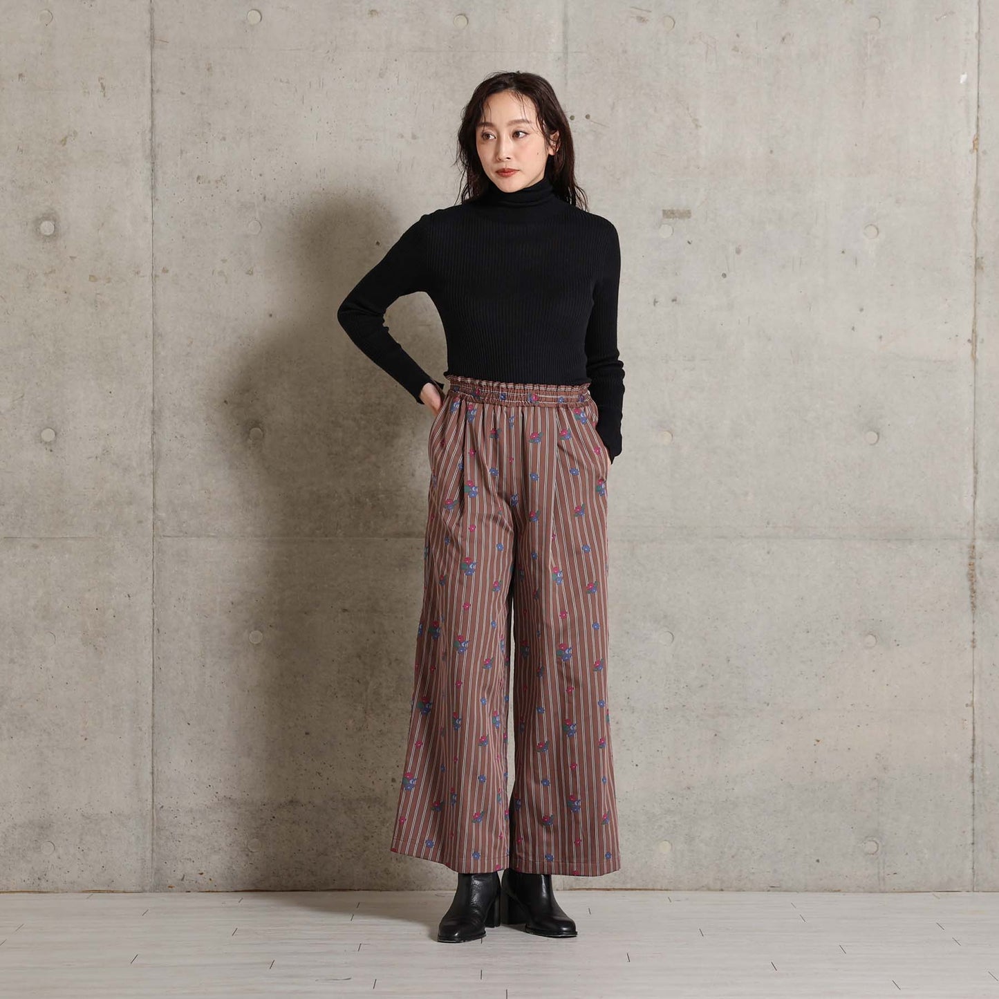 2026AW【10月下旬お届け予定】 F-PT-13「Robin stripe」Easy wide pants【全3色】