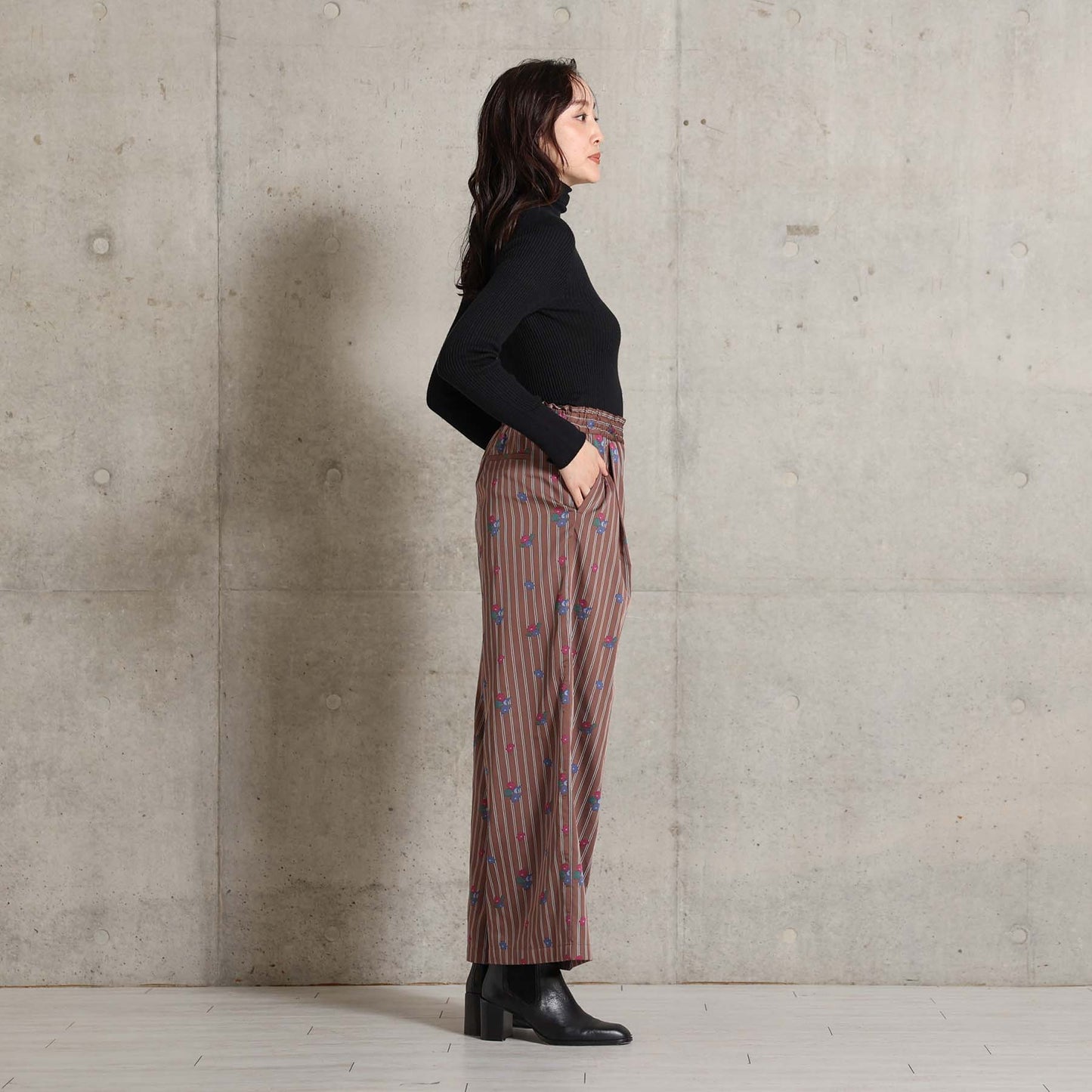 2026AW【10月下旬お届け予定】 F-PT-13「Robin stripe」Easy wide pants【全3色】